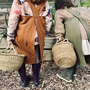 Linen Apron Kids - Rust