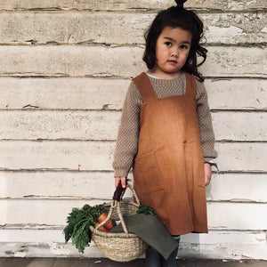 Linen Apron Kids - Rust