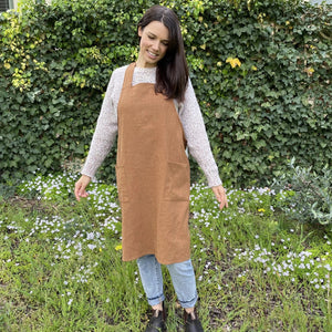 Linen Apron Adult - Rust